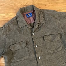 Vintage 70s Sierra Wools Army Green Japanese Wool Button-Up Shirt – Men’s Large