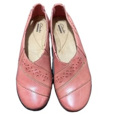 Clarks Evianna Fig 4 Women's Slip-on Shoes Size 7.5 N Coral Leather NWB