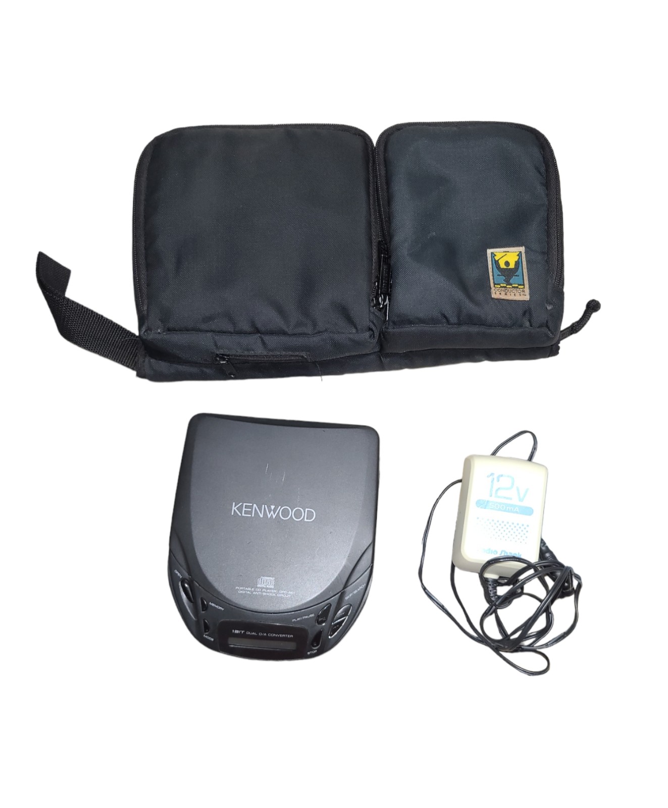 VINTAGE KENWOOD CD PLAYER BUNDLE DPC-451 BLACK 1995 CORD HOLDER CD CASE 1995