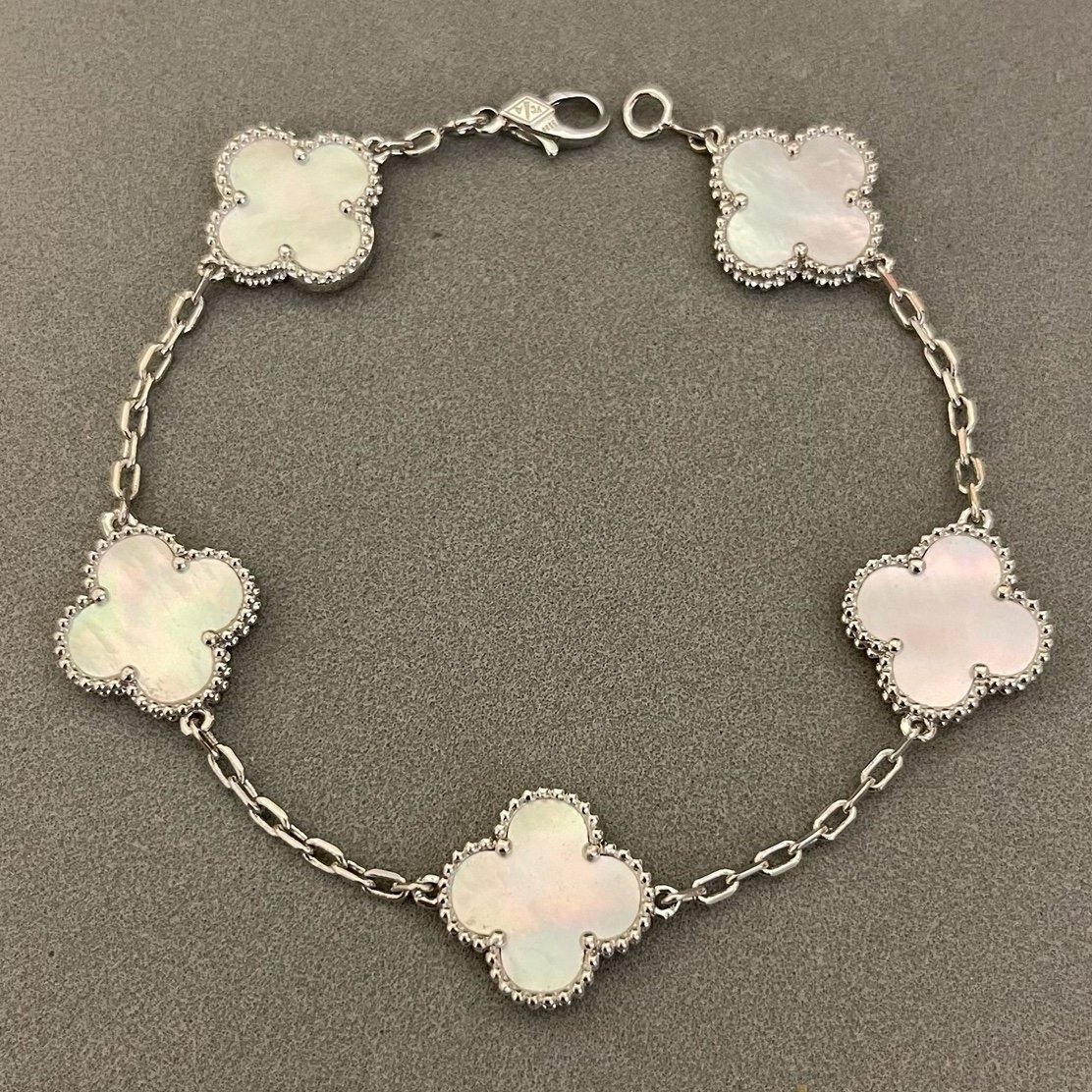 Clover Bracelet 925 silver & 18k gold plated mother of pearl