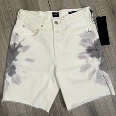Edwin Womens Cai Jean Shorts 7 Cutoff - White Tie Dye Horizon - Size 25 - 168