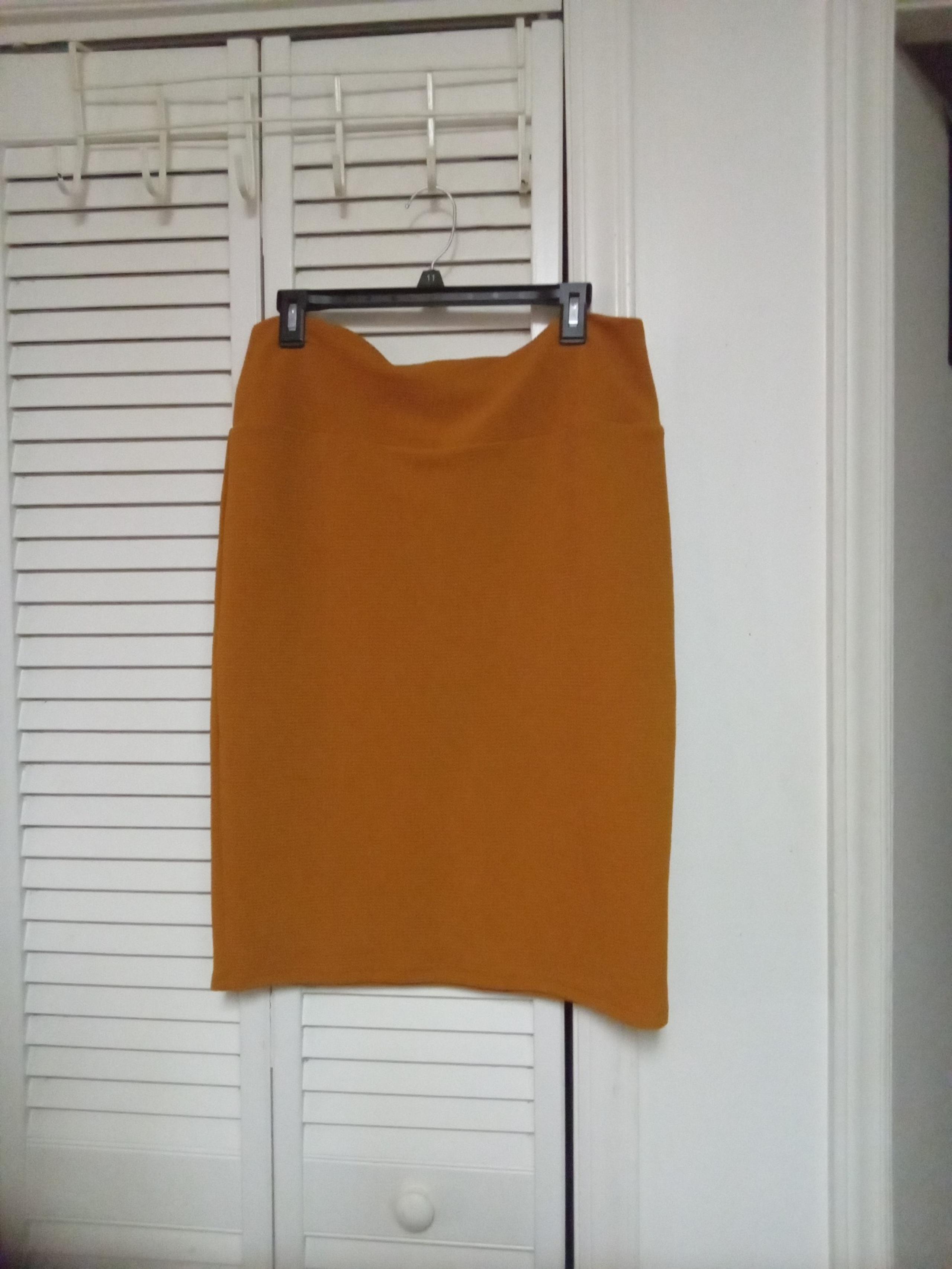 Lularoe Cassie Womens Orange and Purple Stretch Pull On Pencil Skirt Lot XL
