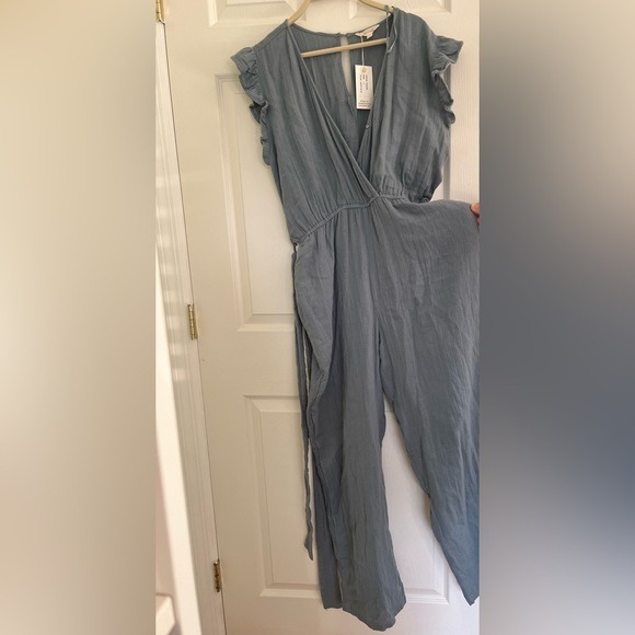 Sim & Sam gauze cotton bluish jumpsuit women size Large
