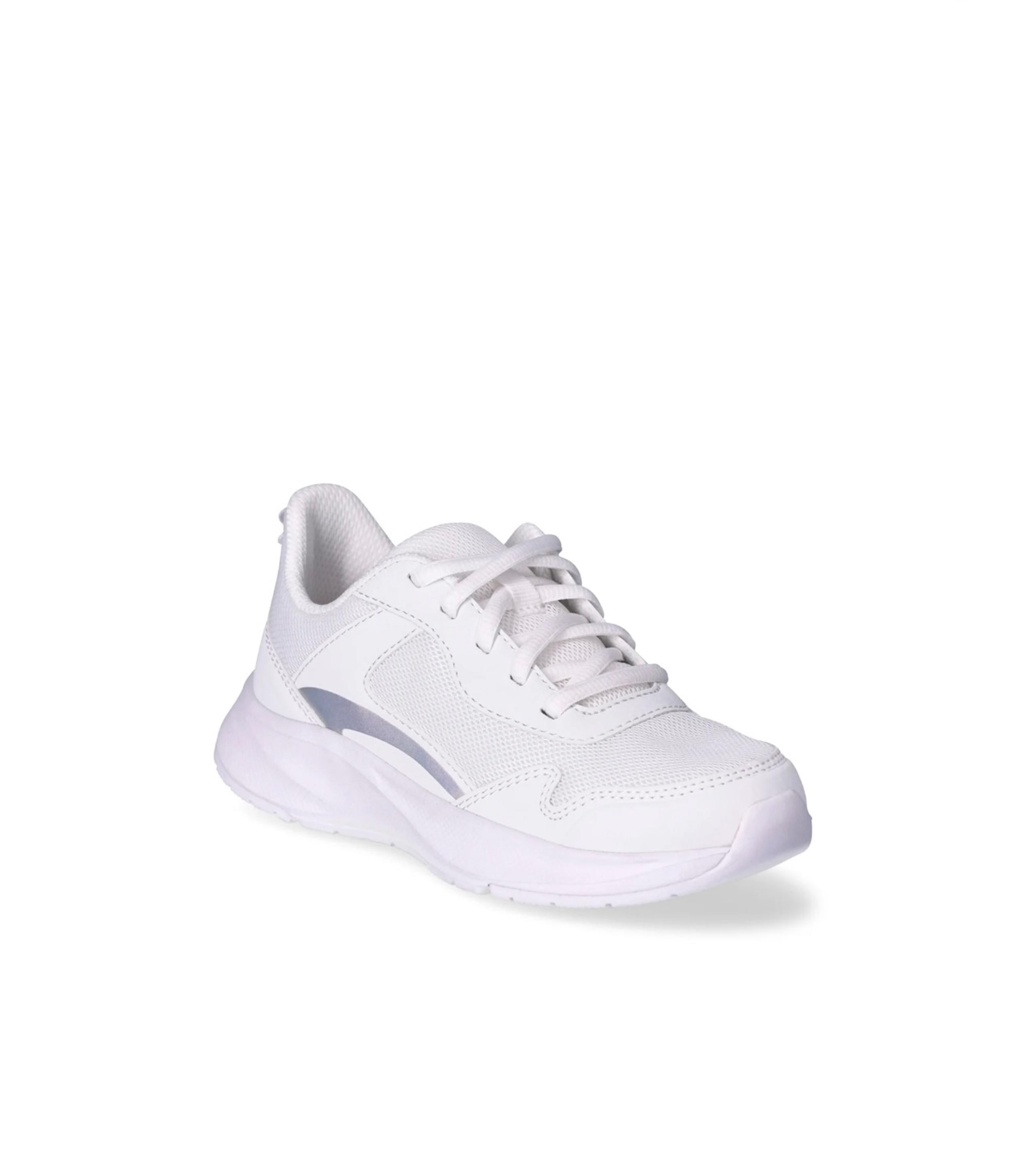 Athletic Works Girls Size 2 White Sneakers Tennis Shoes Cheer