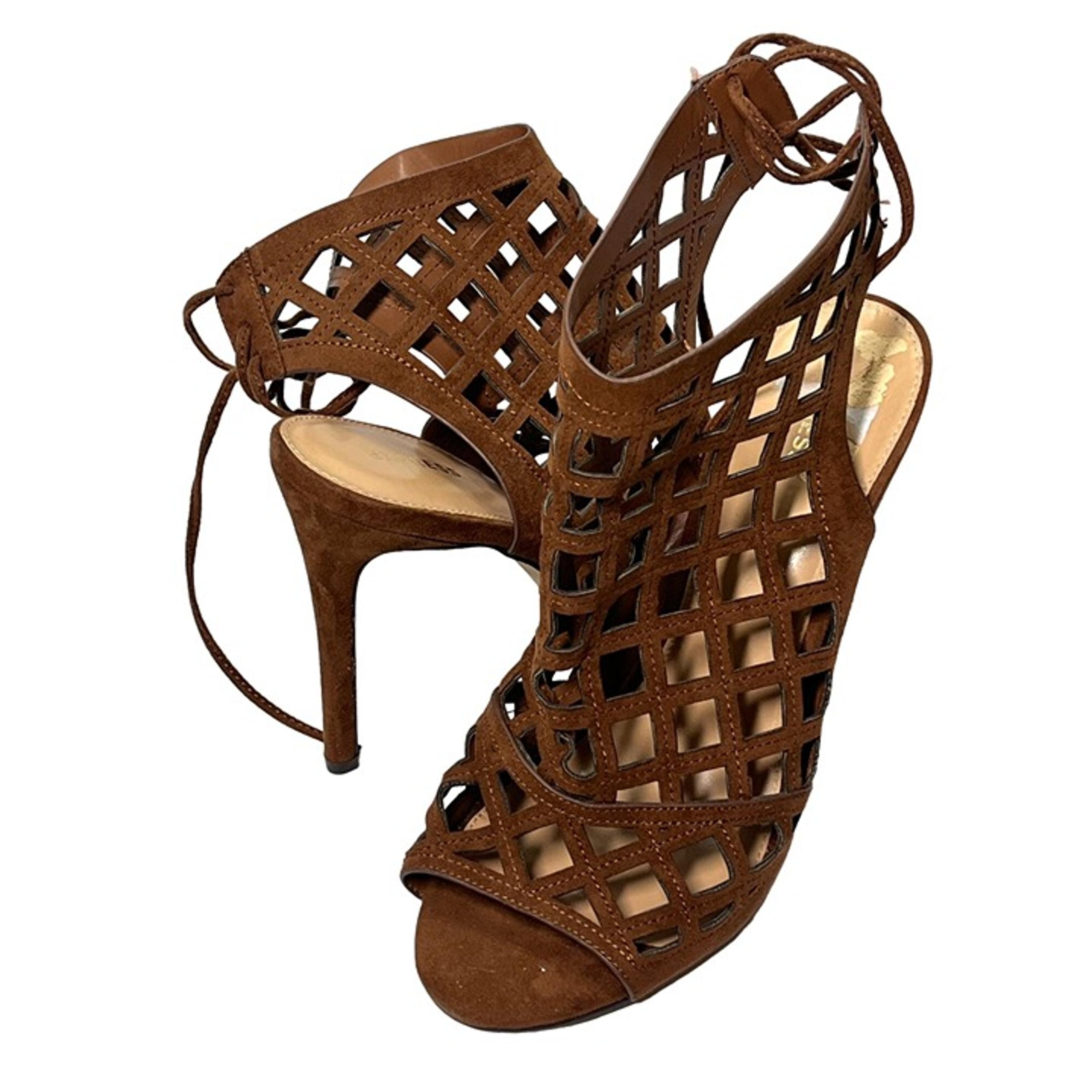 Express Sandals Womens 10 Shoes High Heels Open Toe Tan Brown Stilettos Casual