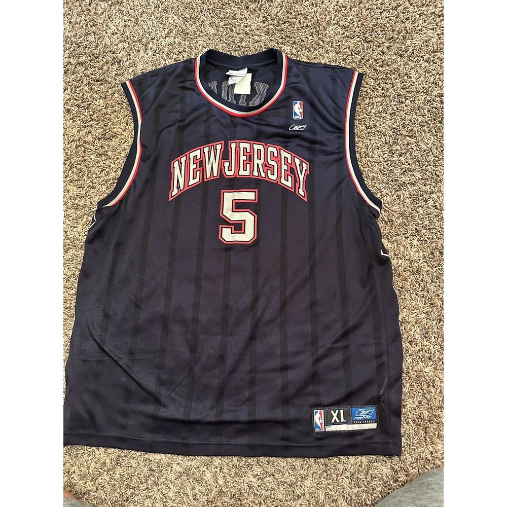 Vintage Mens Reebok New Jersey Nets Jason Kidd Jersey Size XL -Navy Blue