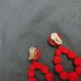 sachin & babi red beaded teardrop earring
