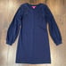 Lilly Pulitzer True Navy Bartlett Embroidered Sequin Sweatshirt Dress SZ SM