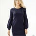 Lilly Pulitzer True Navy Bartlett Embroidered Sequin Sweatshirt Dress SZ SM