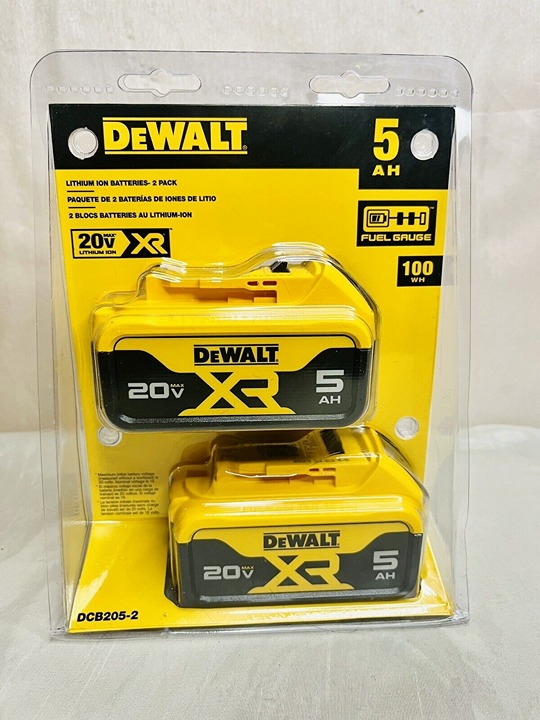 2X DEWALT DCB205 20V MAX XR 5AH LI-ION BATTERY PACKS NEW