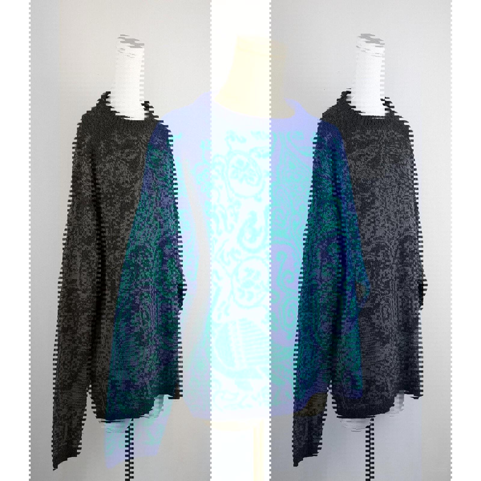 Vintage 90s 80s Mens M Cardigan Sweater V-Neck Button