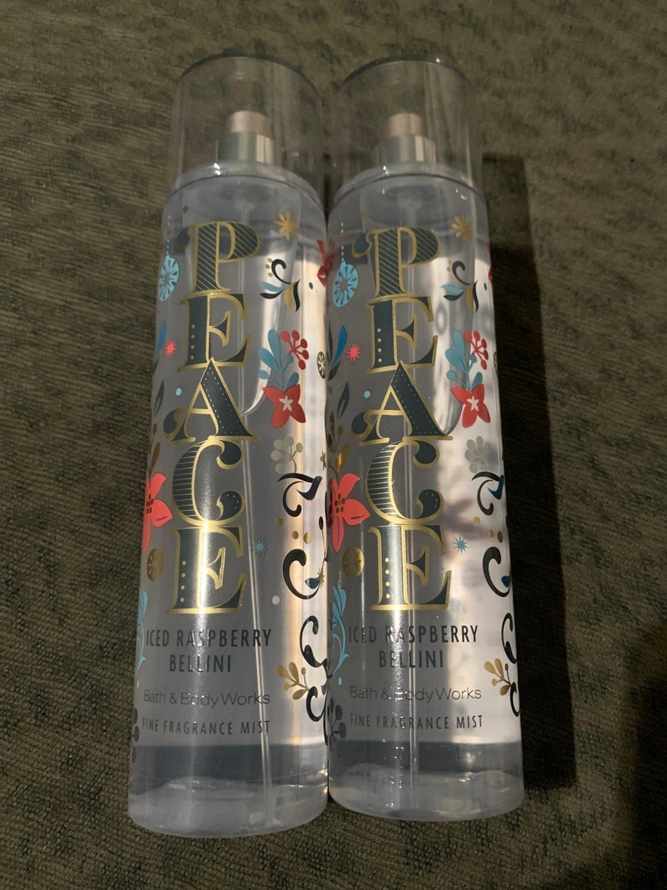 2x bath body works Peace Iced Raspberry Bellini Fine Fragrance Mist 8 oz