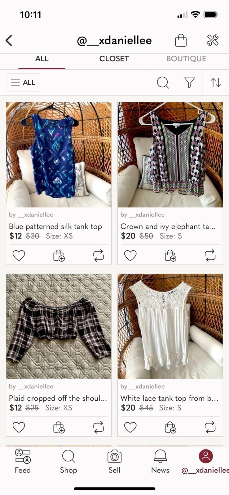 Shirts, tank tops and crop top