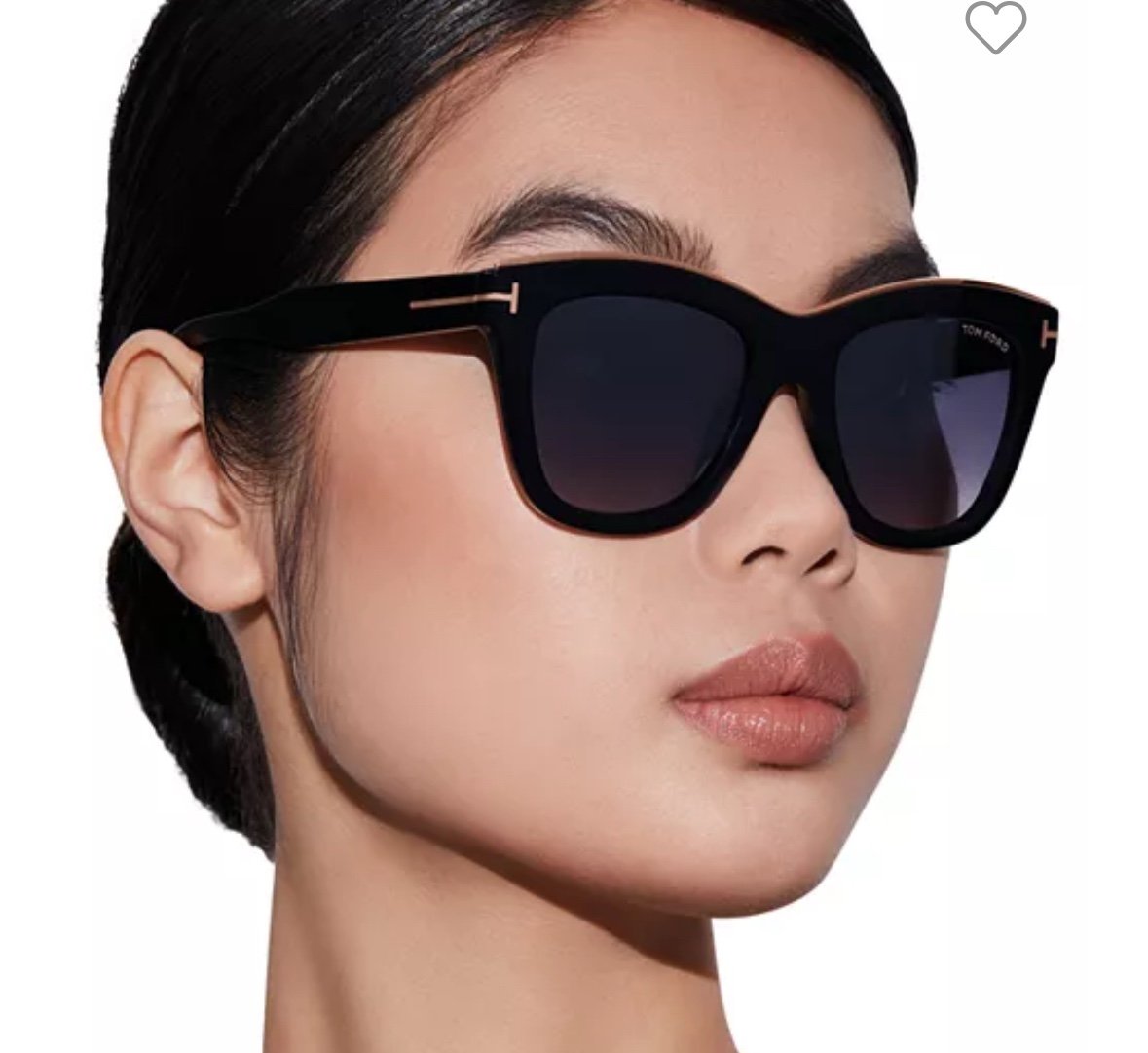 Tom Ford Julie Square Sunglasses, 52mm | Shiny Black/Smoke