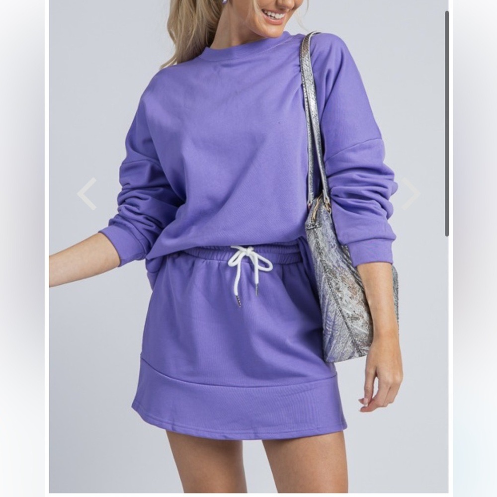 Purple Sweatshirt and Skirt Set NWT XL