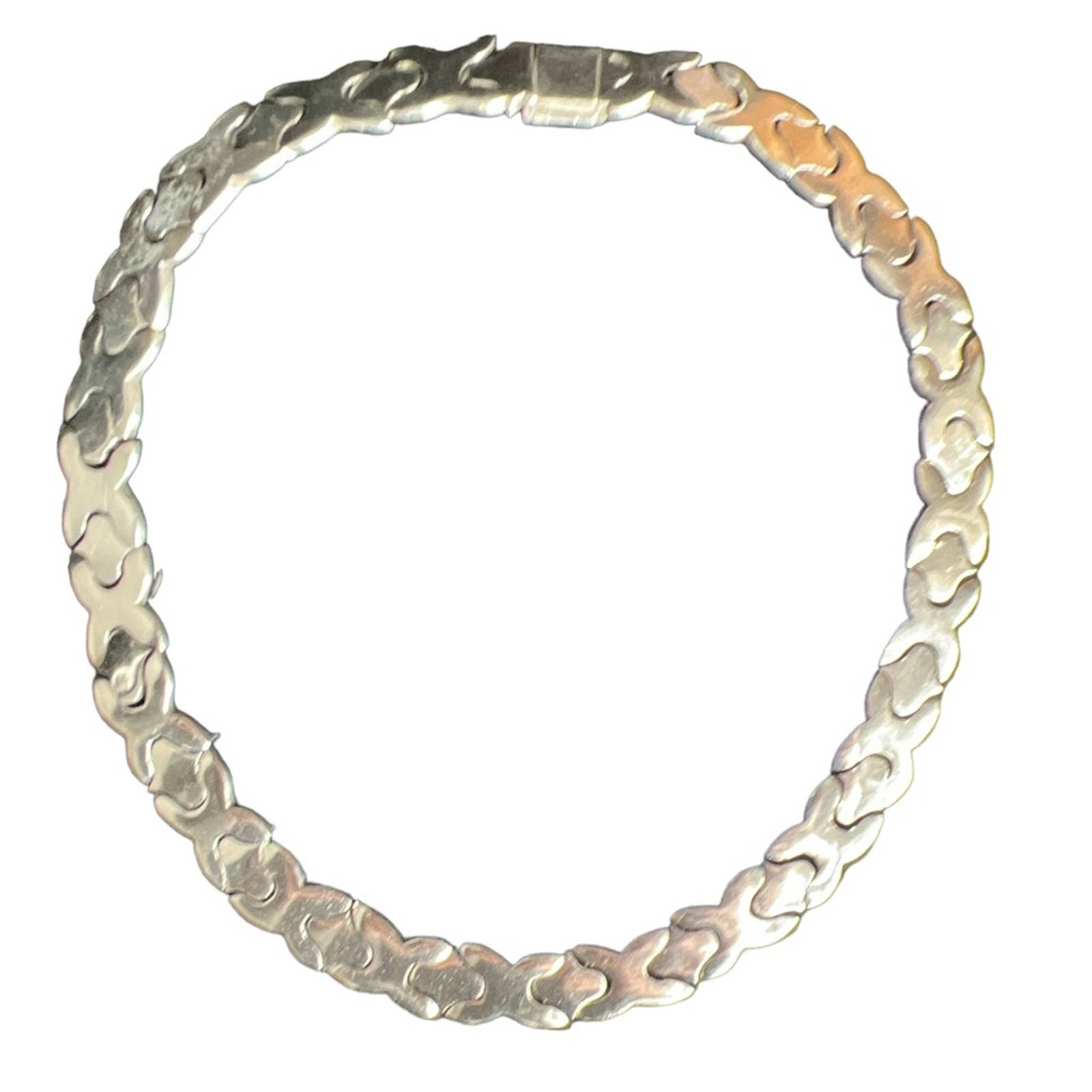 Mexican Sterling Silver Salvador Jualler Puzzle Collar Necklace Taxco 925 TJ-21