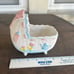 Vintage Napcoware White Baby Buggy Ceramic Nursery Decorative Bassinet Planter