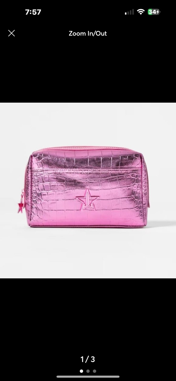 BNIP Jeffree Star Gold Alligator Makeup Bag - Sold Out online