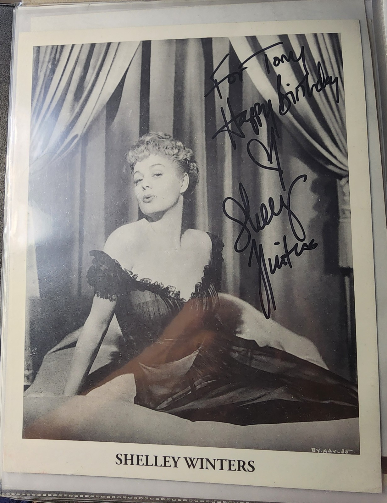 Shelly Winters signed 8x10 Seductive pose autographed photo W/COA