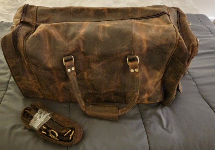 Large duffel bags for men holdall leather travel bag overnight gym weekender