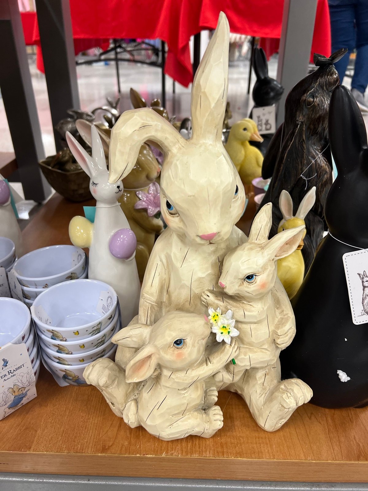 Spring Easter Bunnies Trio Family Resin