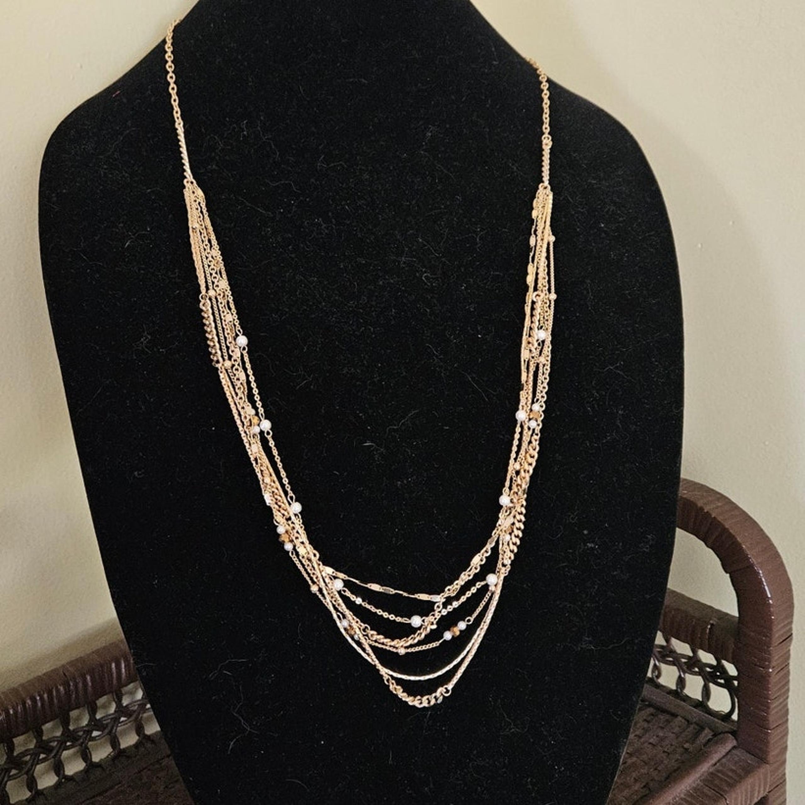 Style & Co Bead & Imitation Pearl Layered Strand Necklace 34-1/2" + 3" extender