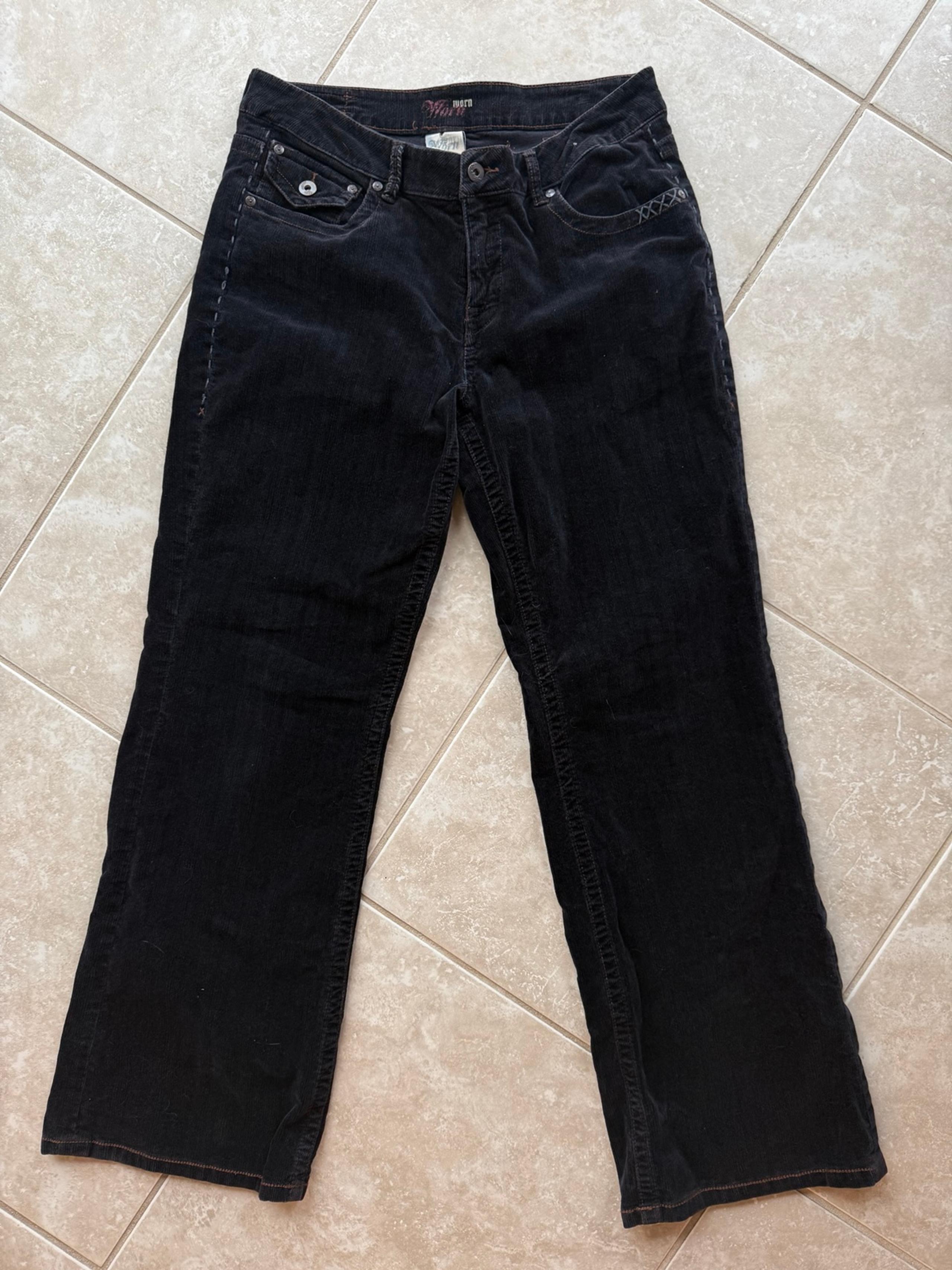 WORN Y2K Black Corduroy Pants