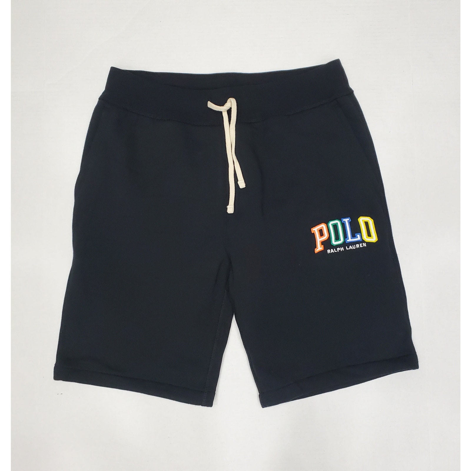 NWT Polo Ralph Lauren RL Fleece Logo Shorts in Black sz Large