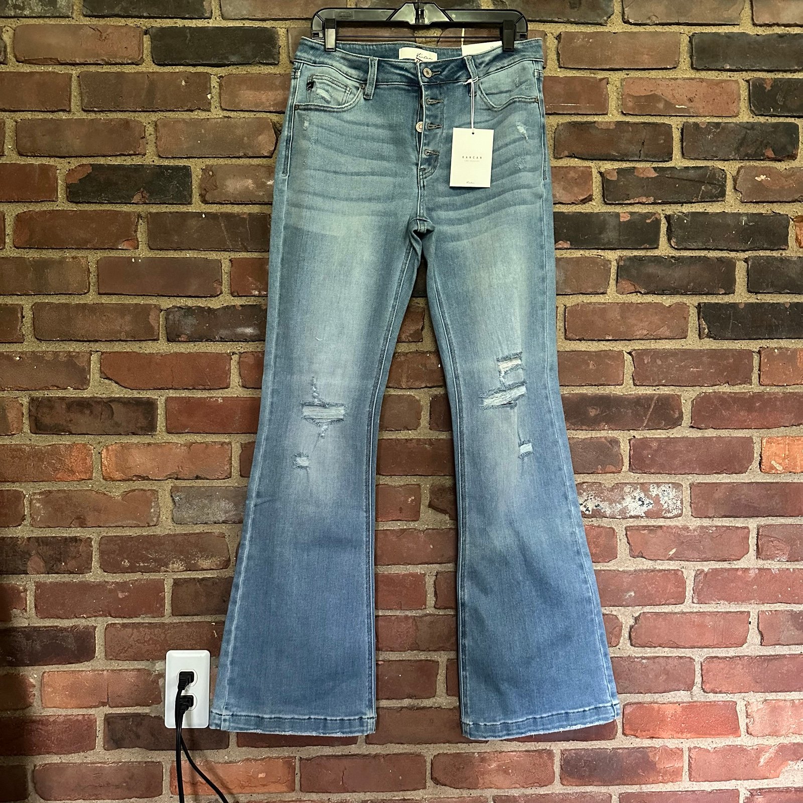 KANCAN mid rise flare button fly jeans size 30 X 34