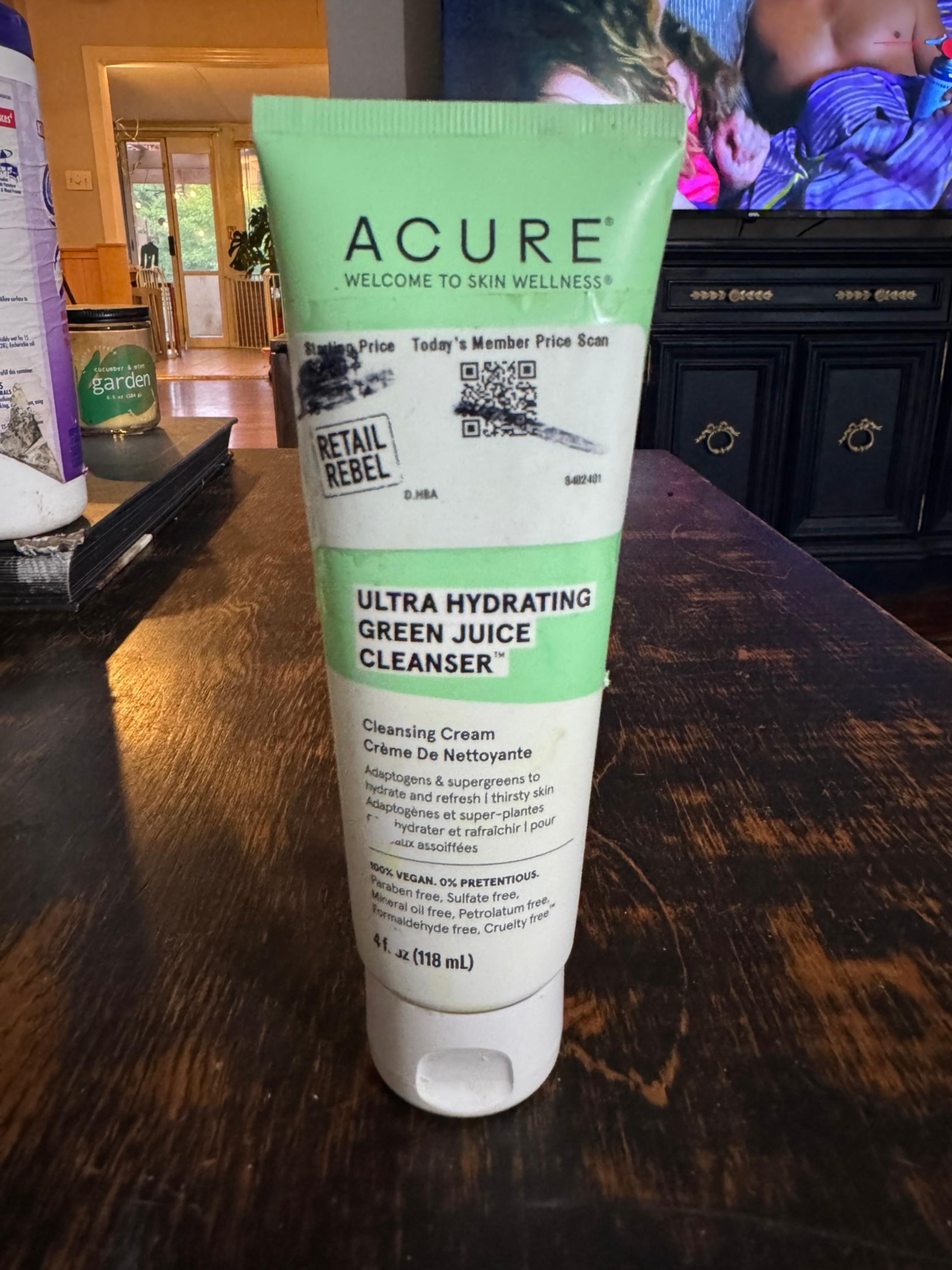 Acure ultra hydrating, green juice cleanser