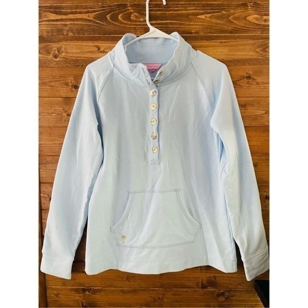 Lilly Pulitzer Pullover Mock Neck Long Sleeve UPF 50+ Popover in Boho Blue