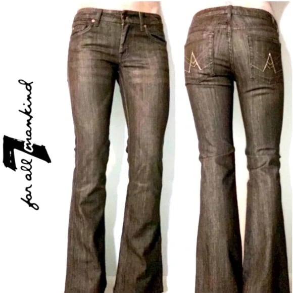 Women's 7FAM Brown flared Crystal A Pocket jeans