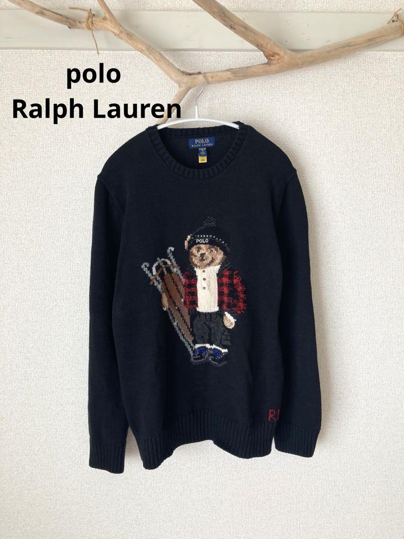 Polo Ralph Lauren Polo Bear Knit Sweater Black Excellent Condition