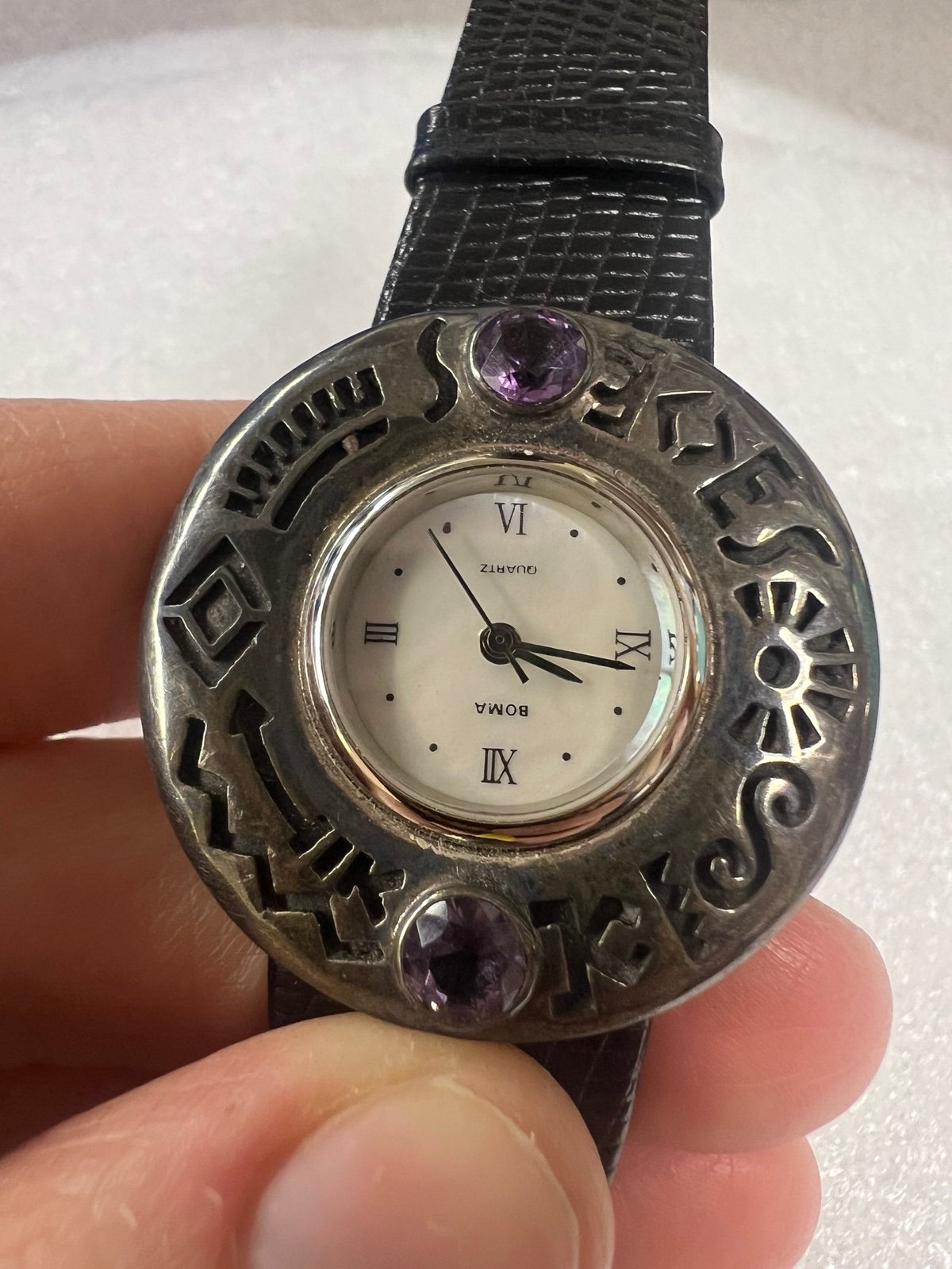 Vintage Sterling Silver 925 Amethyst Ladies Watch Not Tested