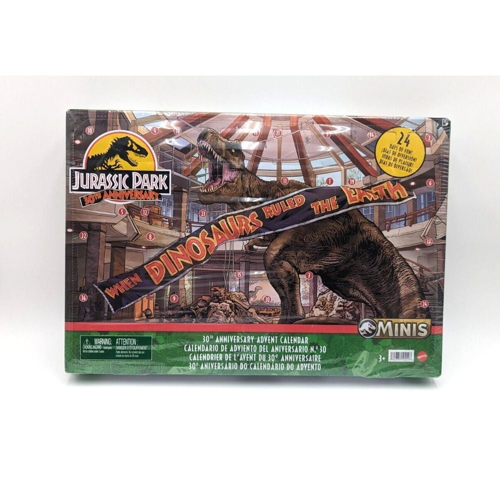 Jurassic World 30th Anniversary Holiday Advent Calendar Dino Mini Figure Set