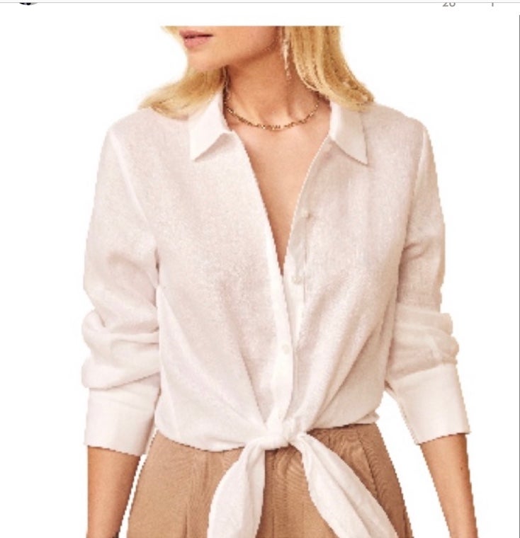 Reformation Anzio button down linen