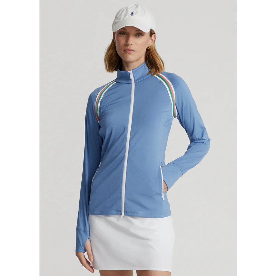 NEW Ralph Lauren RLX Golf Full Zip Stripe Jacket in Hatteras Blue S NWT 138