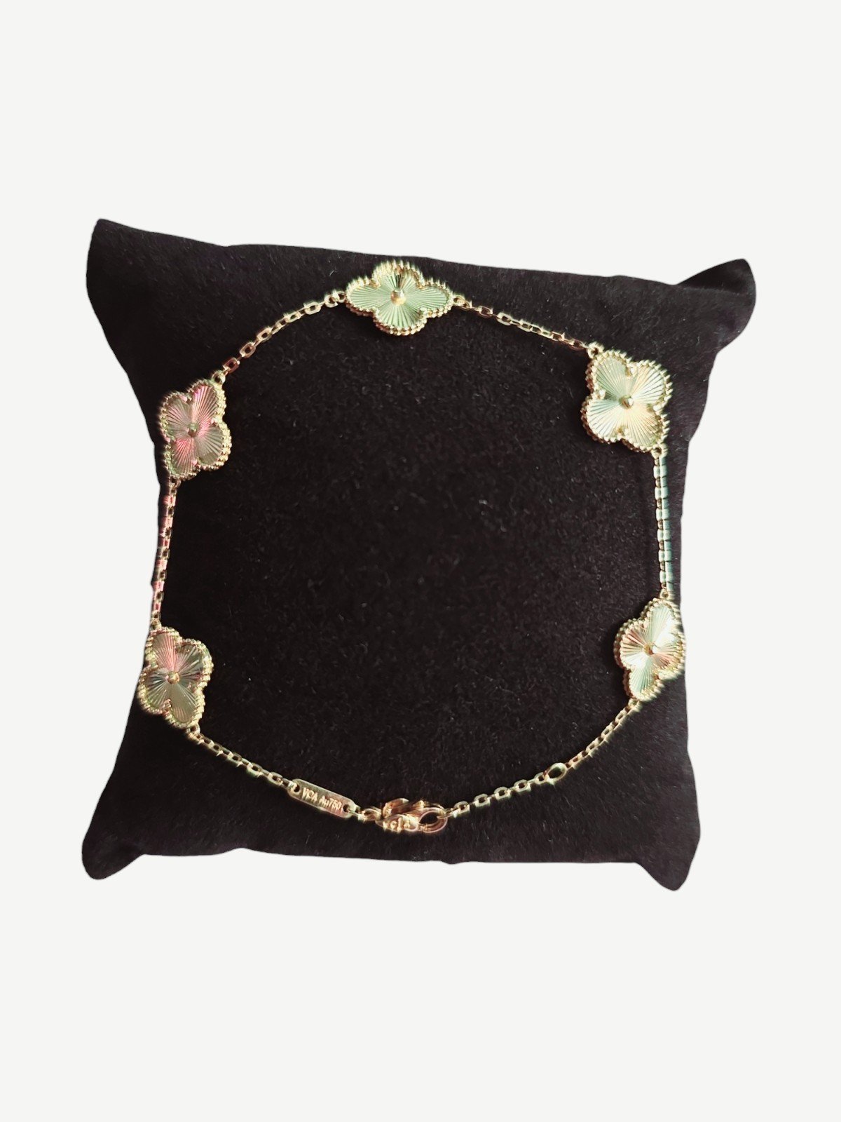 18K All Gold Floral Bracelet, Real Solid Gold