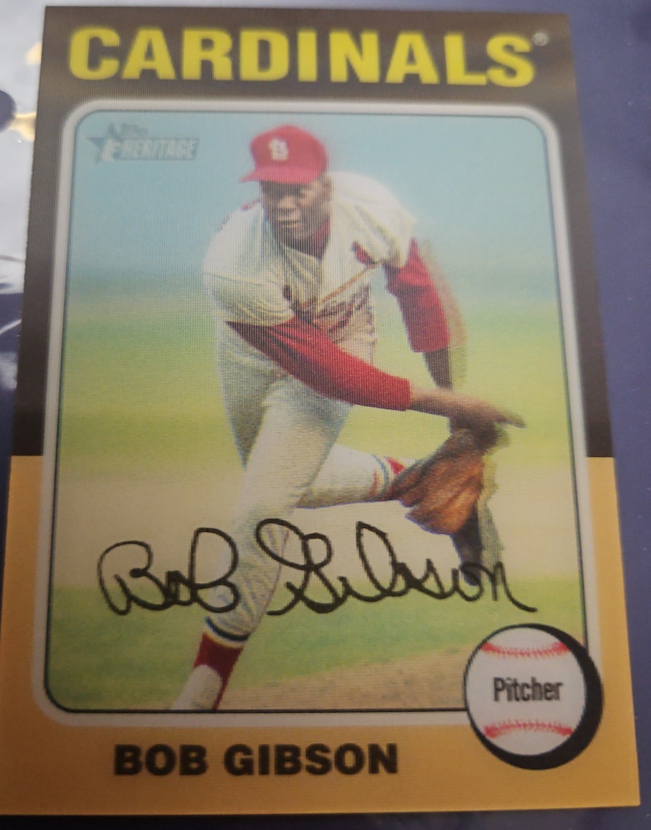 Topps Heritage Bob Gibson of the St Louis Cardinals 3D Baseball Card