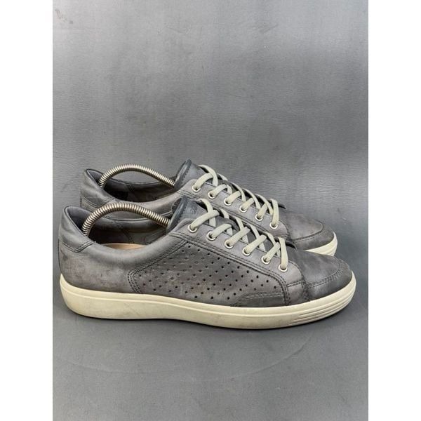 ECCO MEN'S SOFT 7 RETRO LACE TITANIUM sneaker shoes size 10