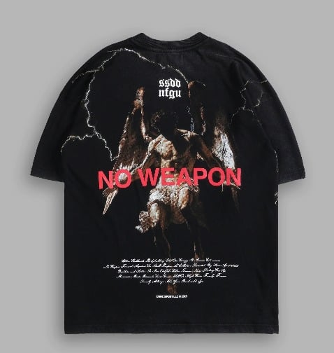 FALLEN ANGEL PREMIUM OVERSIZED TEE IN BLACK