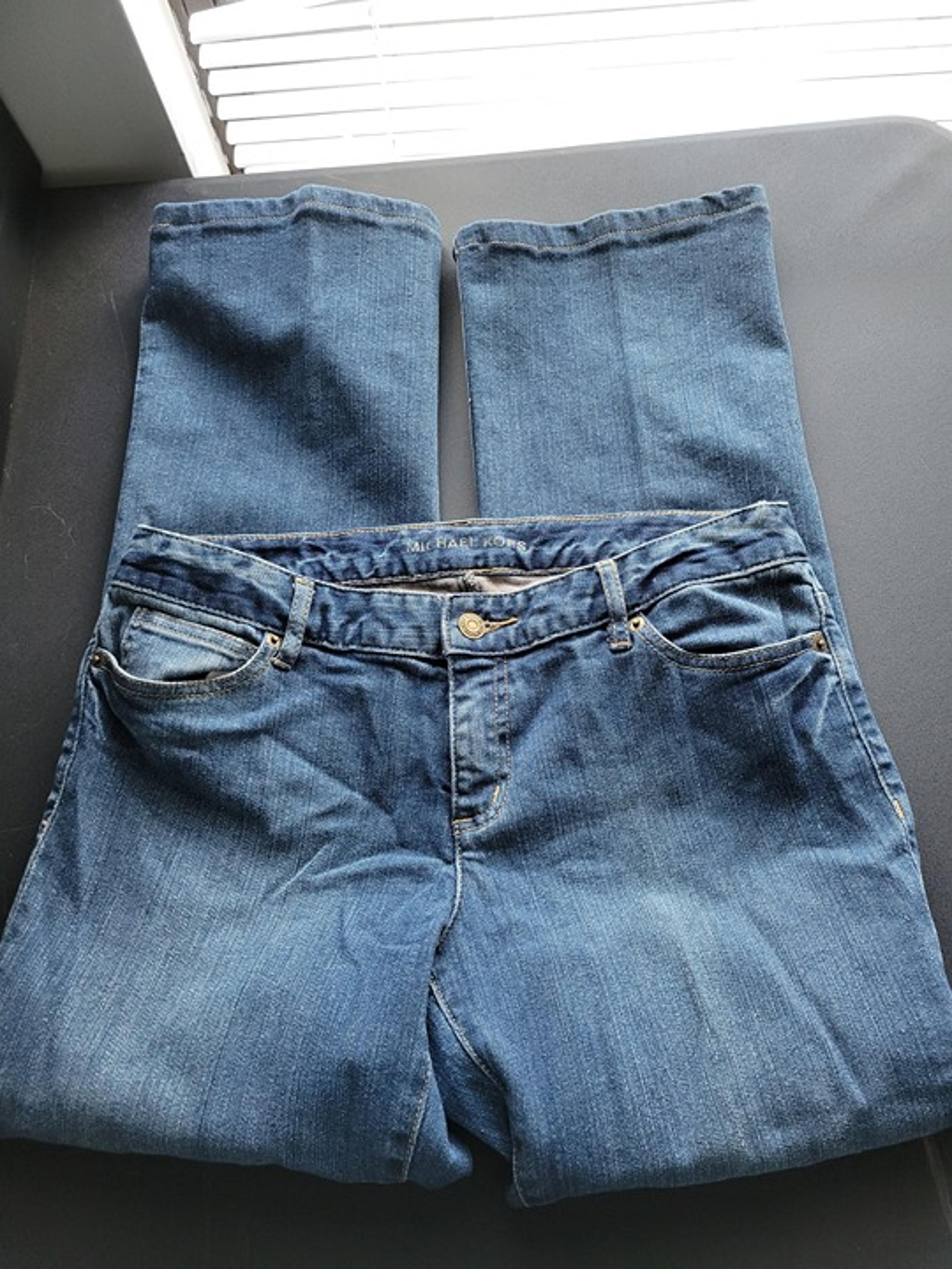 Michael Kors Jeans Women's Size 8 Denim Bootcut Pants Stud Pocket Embellishment