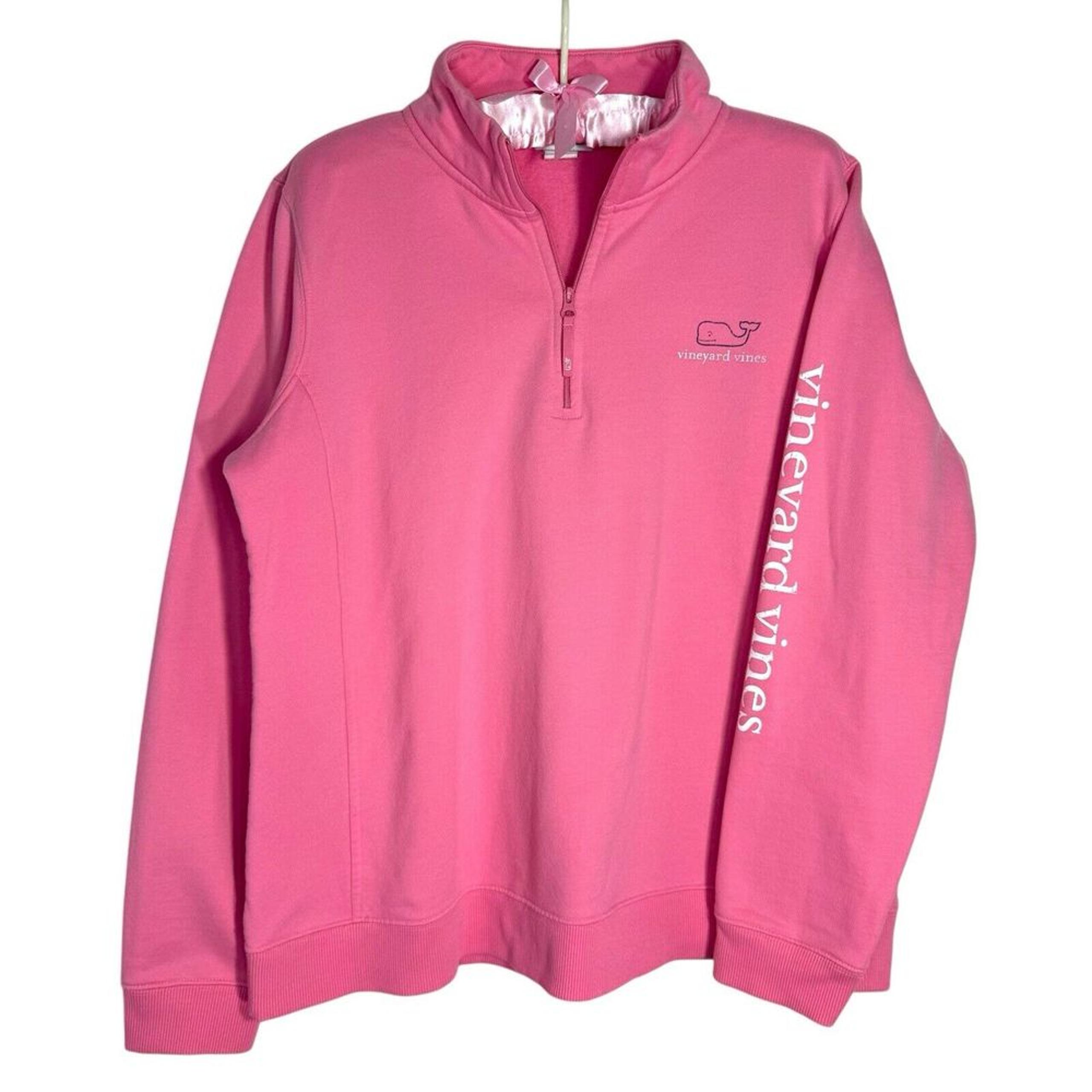 Vineyard Vines XL 1/4 Zip Sweatshirt Bubblegum Pink Sweater Whale Athleisure