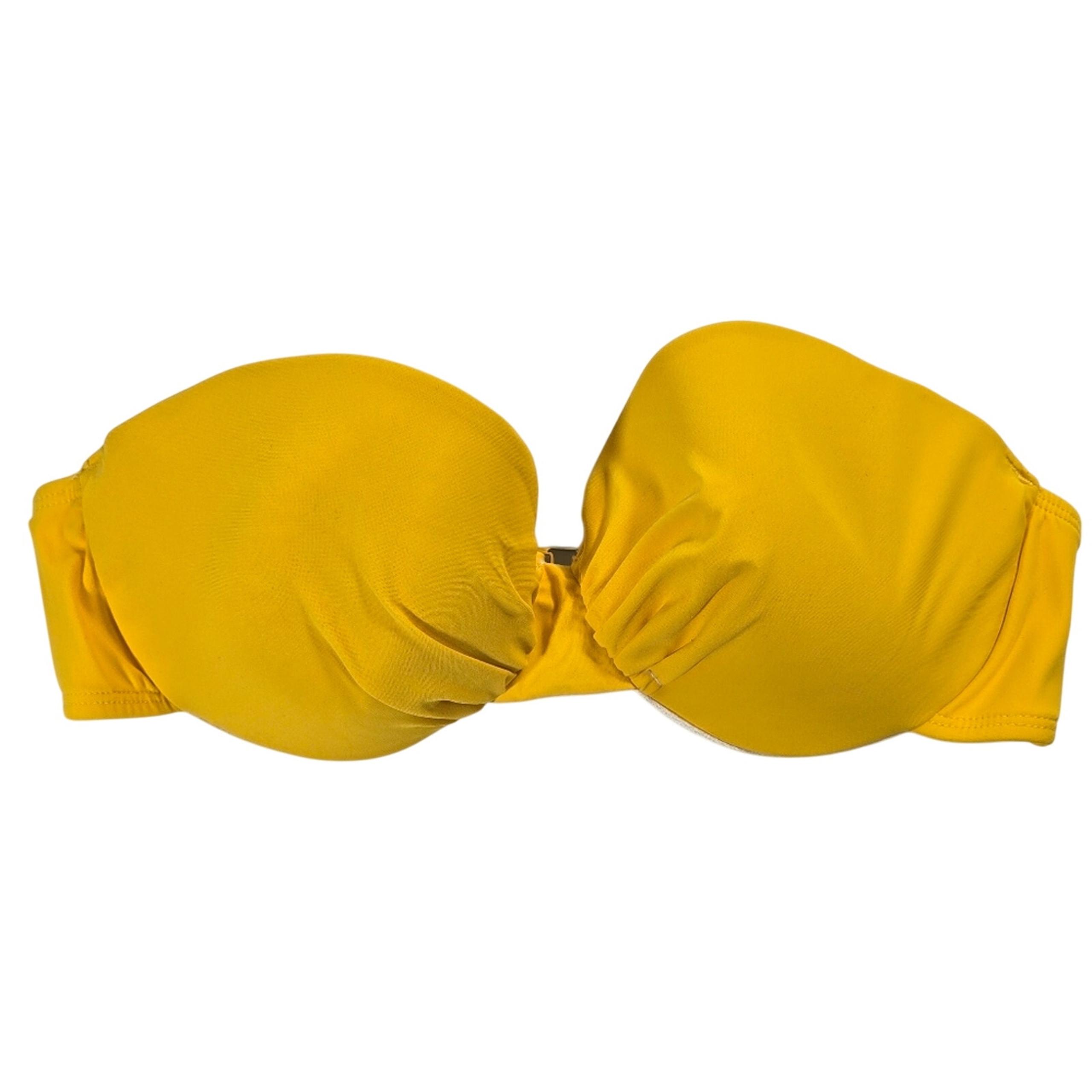 M DVF Diane Von Furstenburg Yellow Strapless Padded Bikini Top Womens Size XS S
