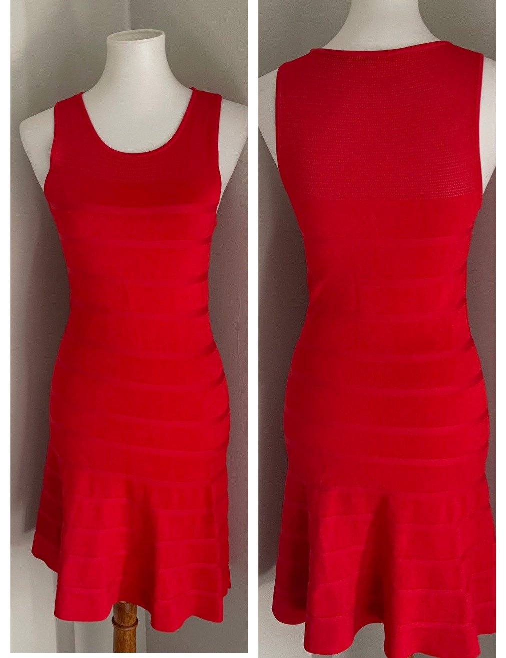 Armani Exchange sleeveless red fit & flare dress holiday fall trend party