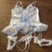 Lingerie set w/ garters 2X NEW stretchy