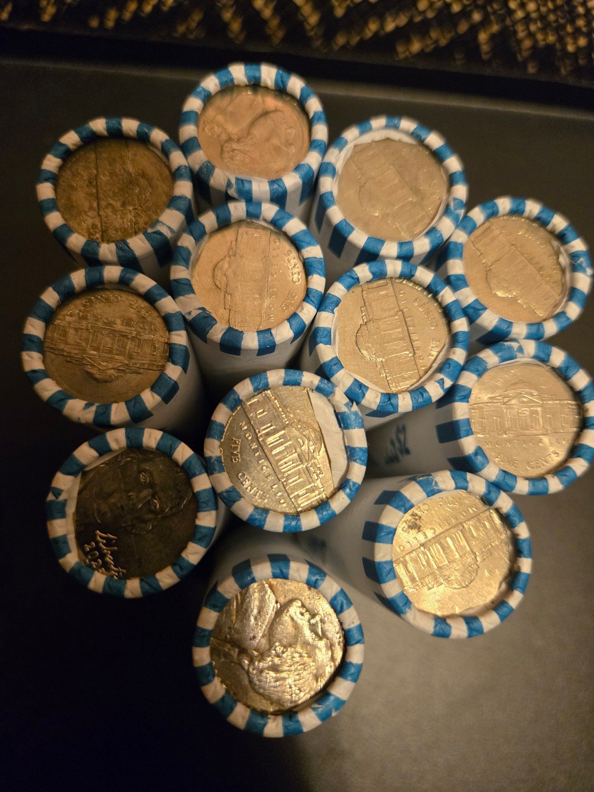 12 Circulated Unsearched Fed Rolls 40 Nickels in each 480 Nickels in total