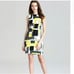 Kate Spade Della Loden Manhattan City Gray Yellow Geometric Sheath Dress Size 4