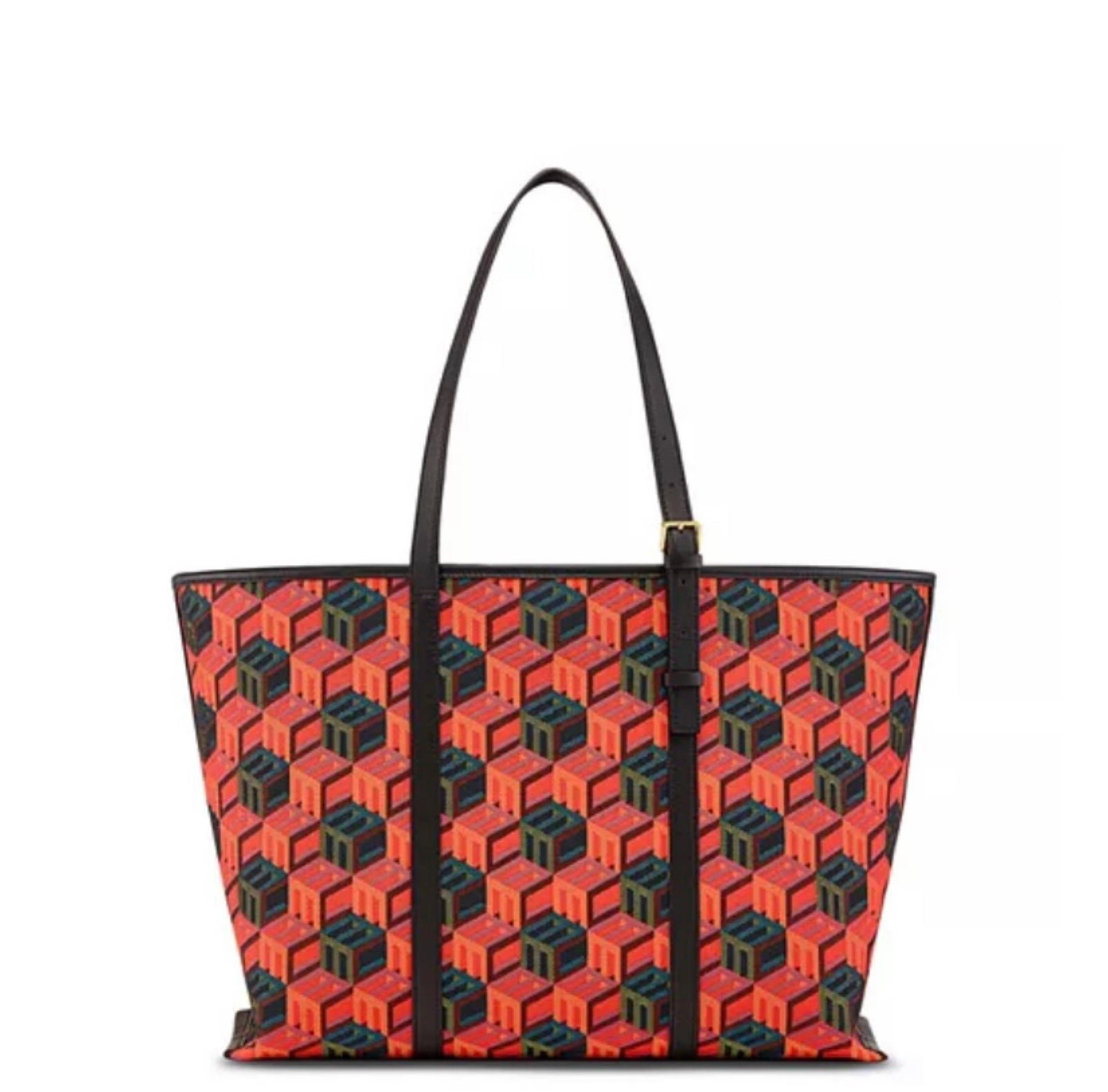 Auth Mcm Women's cubic-monogram Tote - Pink - Totes