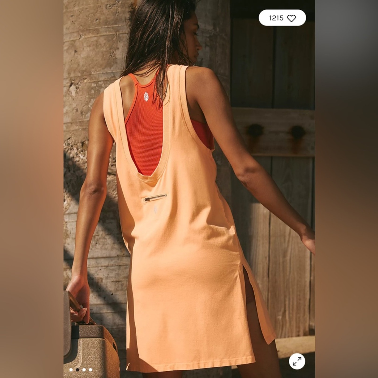 Free People Hot Shot Tunic Tank Neon Clementine